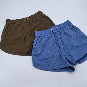 (2) H&M Basics Sweatshorts Women XS Blue & Olive Green